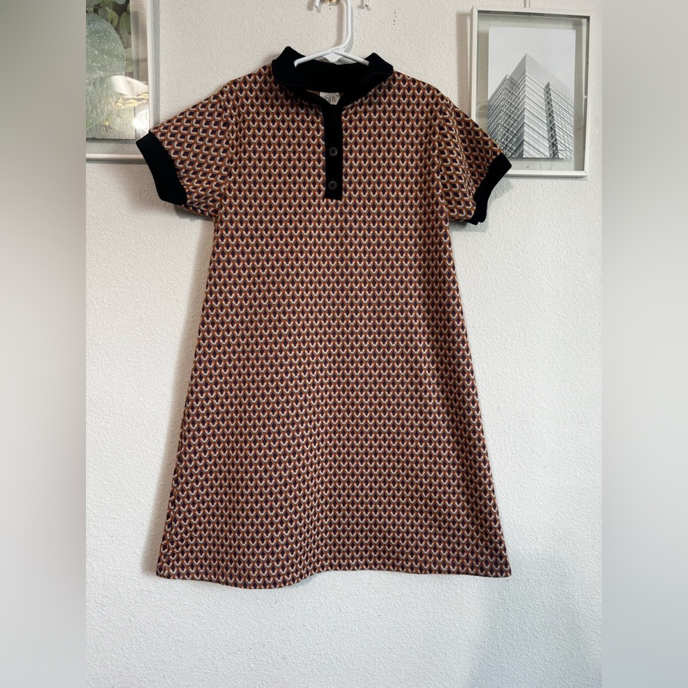 Zara girls CONTRAST JACQUARD DRESS
